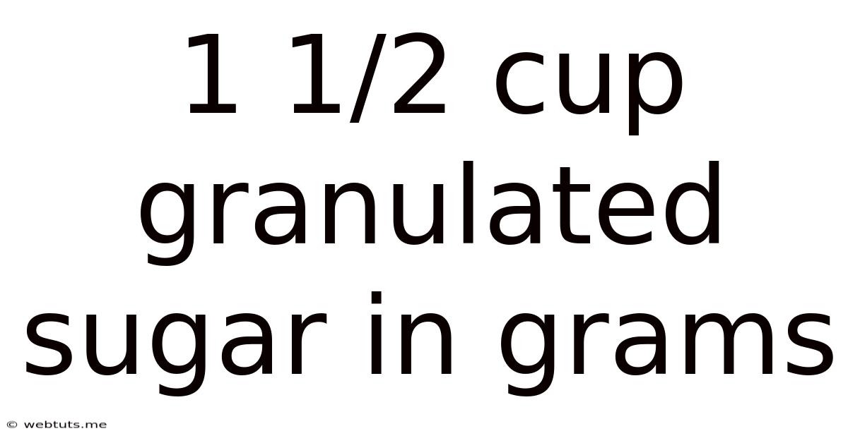 1 1/2 Cup Granulated Sugar In Grams