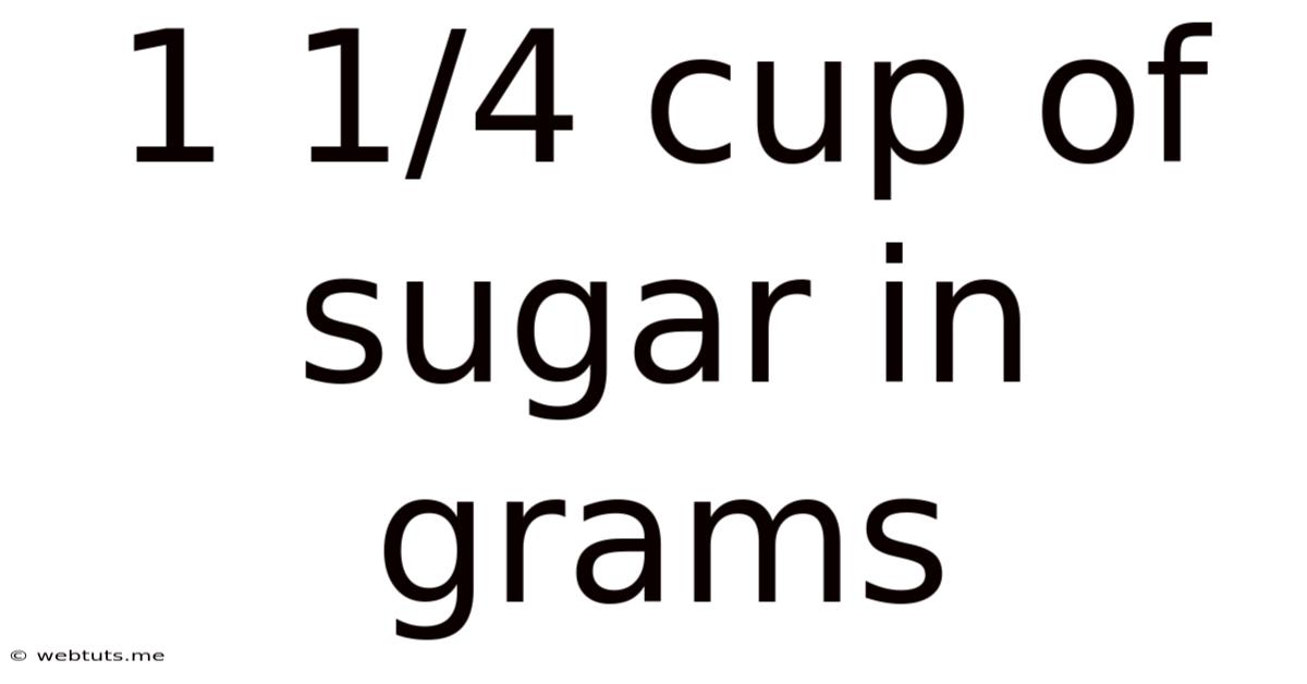 1 1/4 Cup Of Sugar In Grams