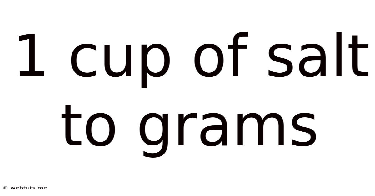 1 Cup Of Salt To Grams