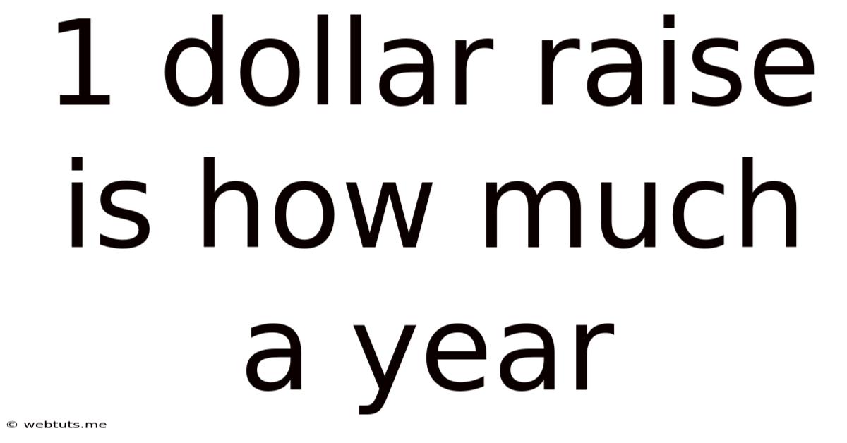 1 Dollar Raise Is How Much A Year
