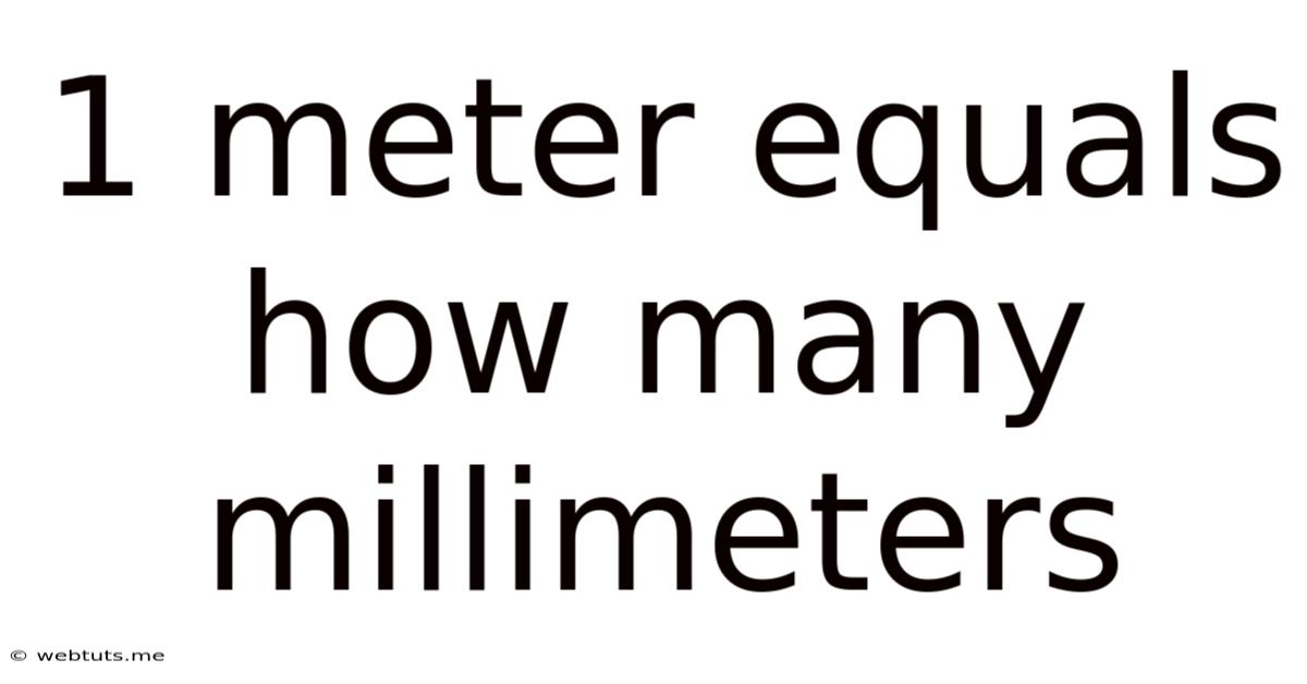1 Meter Equals How Many Millimeters