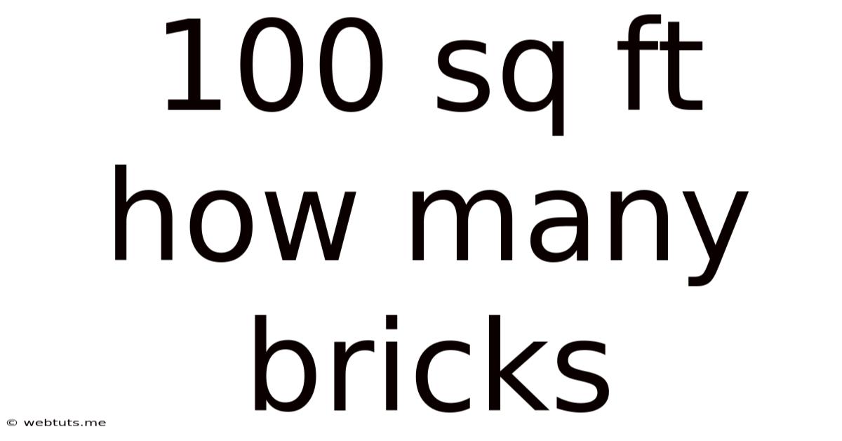 100 Sq Ft How Many Bricks