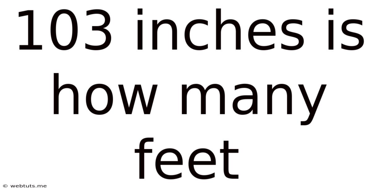 103 Inches Is How Many Feet
