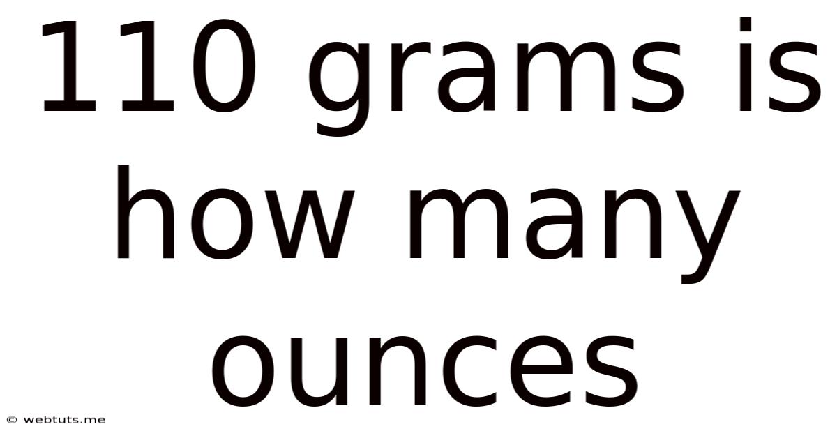 110 Grams Is How Many Ounces