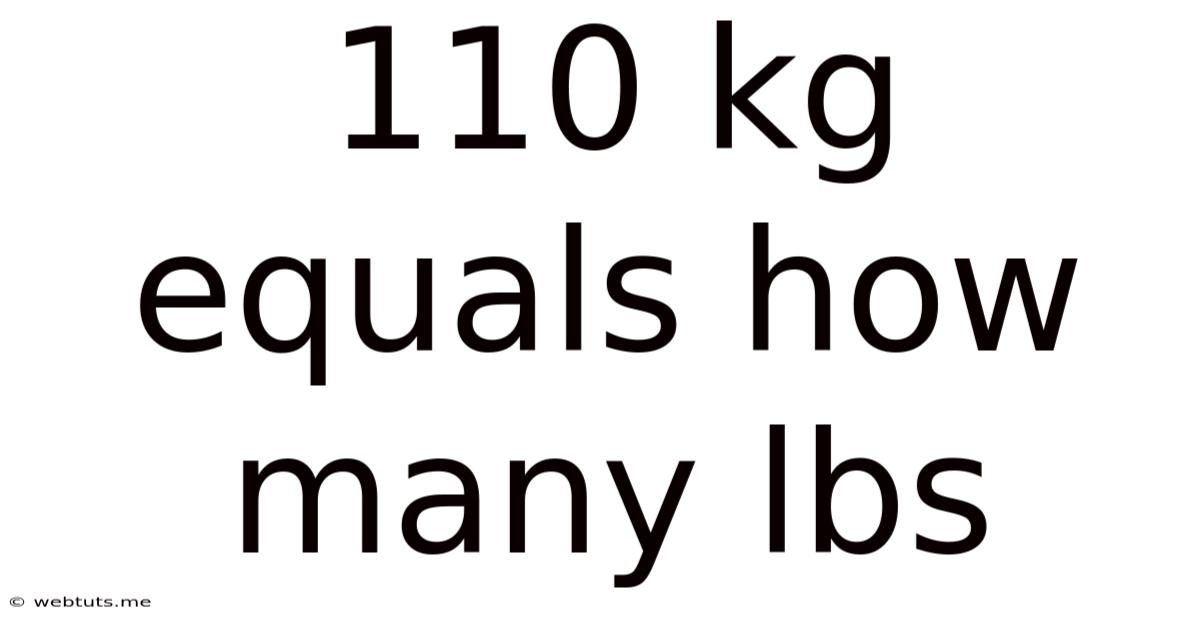 110 Kg Equals How Many Lbs