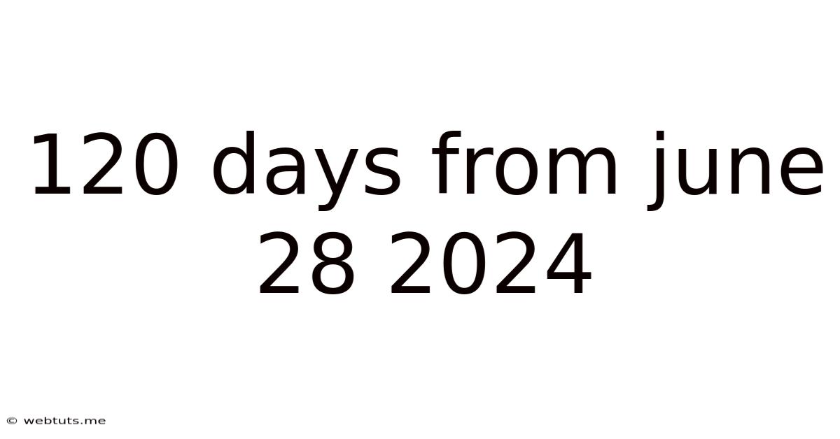 120 Days From June 28 2024