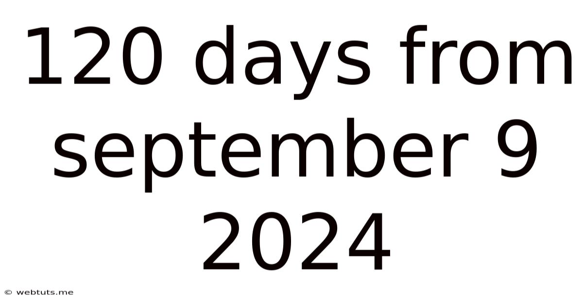 120 Days From September 9 2024