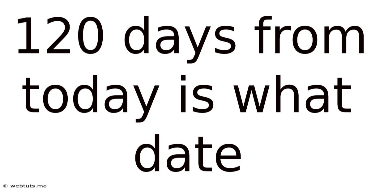 120 Days From Today Is What Date