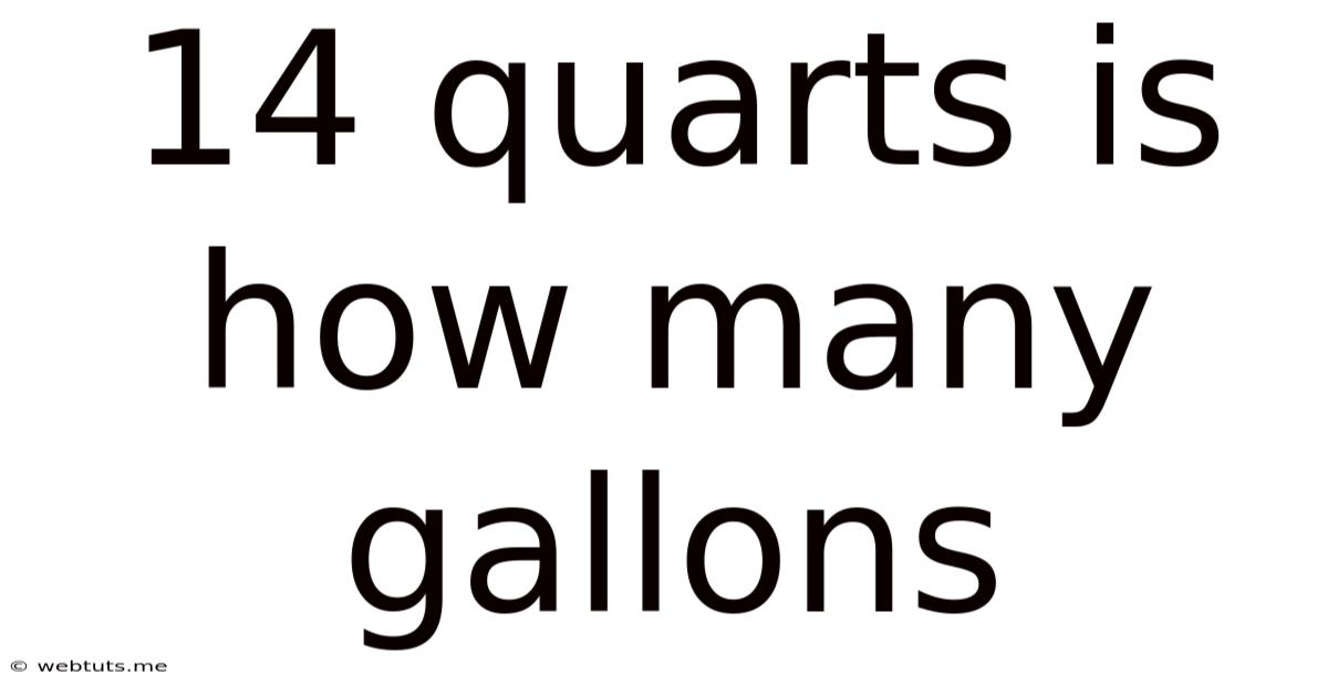 14 Quarts Is How Many Gallons