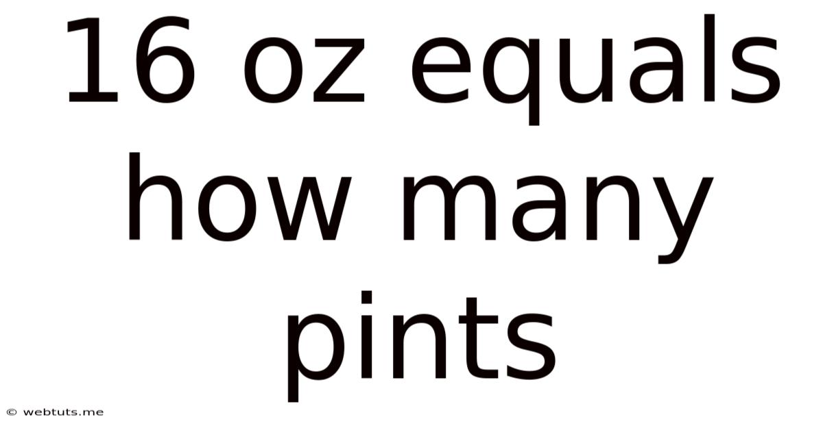 16 Oz Equals How Many Pints