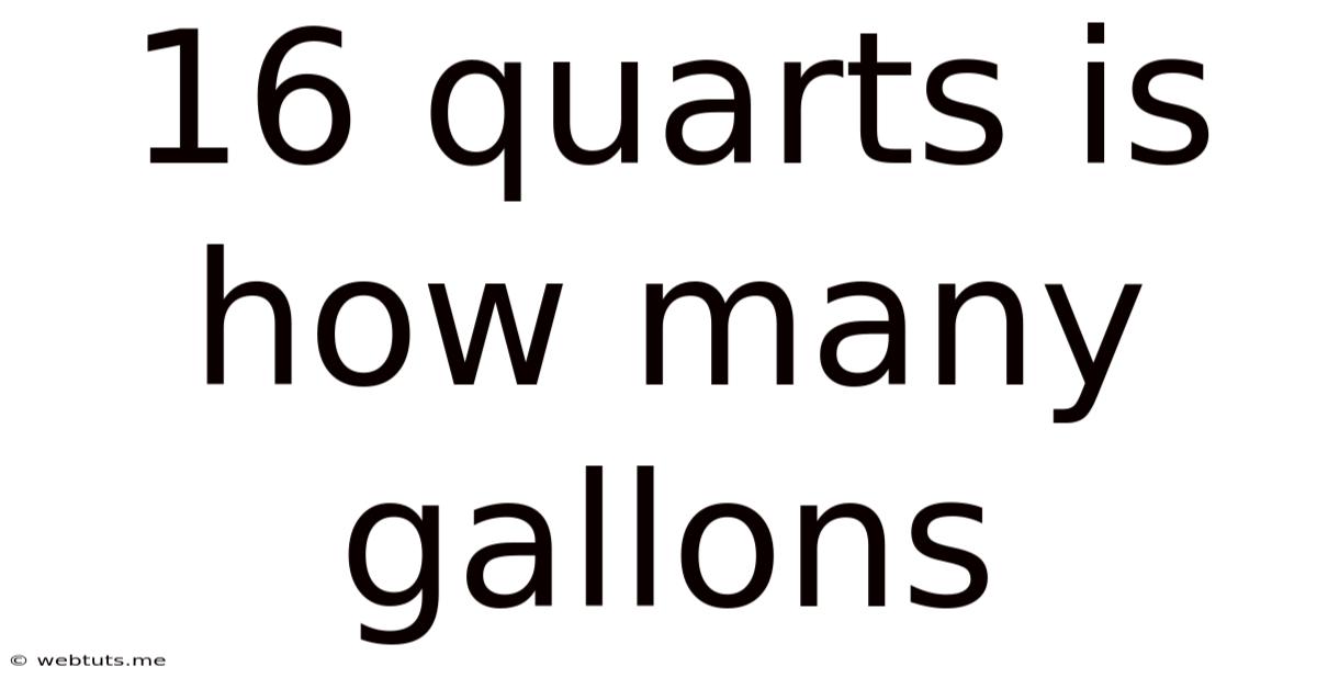 16 Quarts Is How Many Gallons