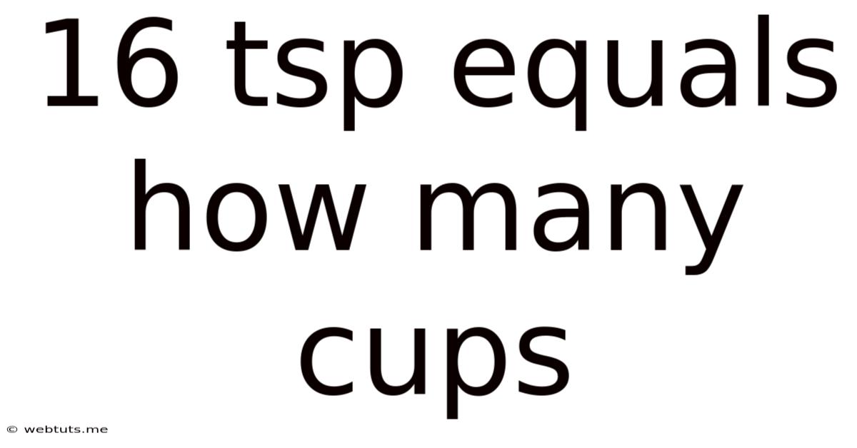 16 Tsp Equals How Many Cups