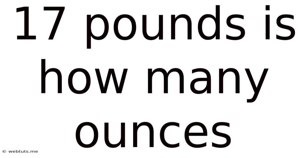 17 Pounds Is How Many Ounces