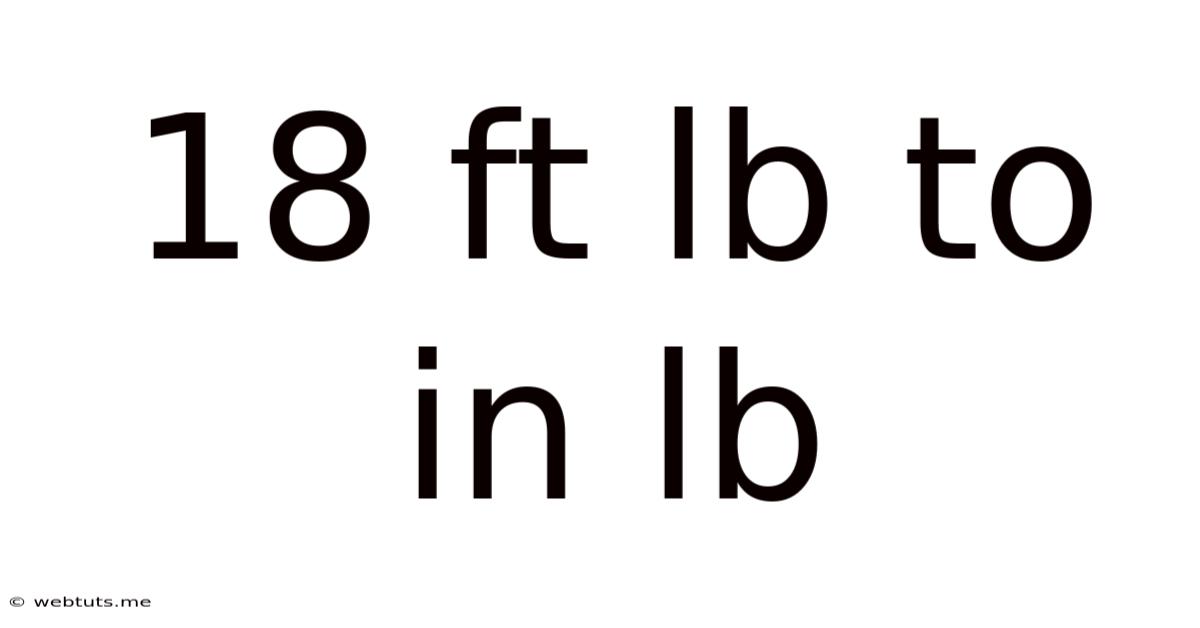 18 Ft Lb To In Lb