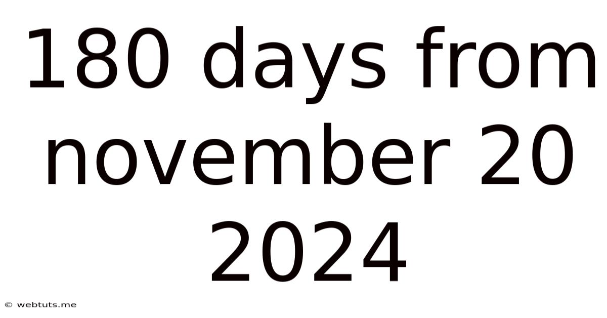 180 Days From November 20 2024