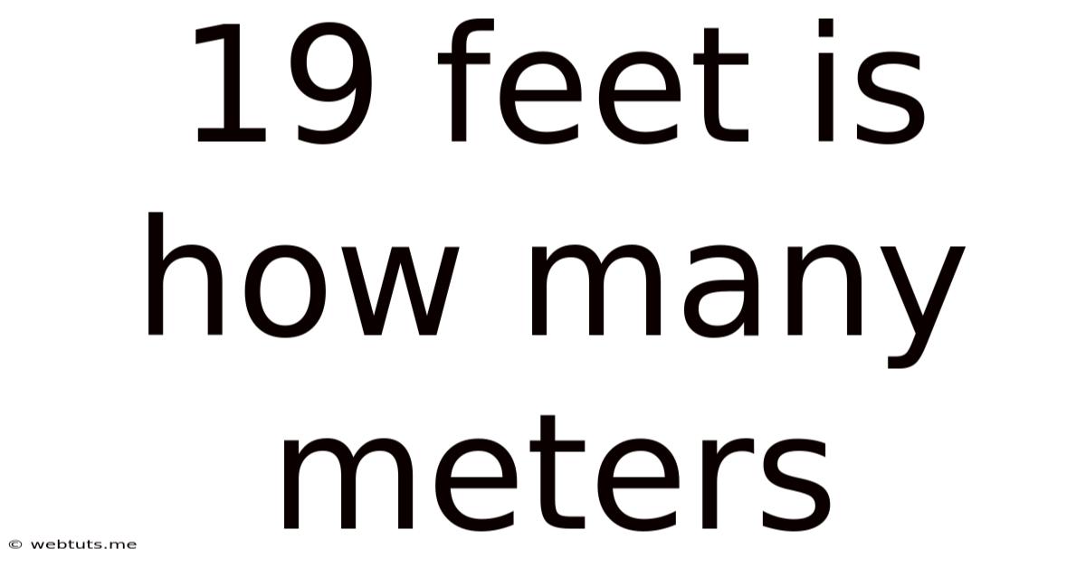 19 Feet Is How Many Meters