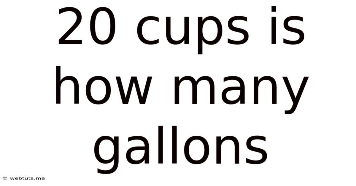 20 Cups Is How Many Gallons