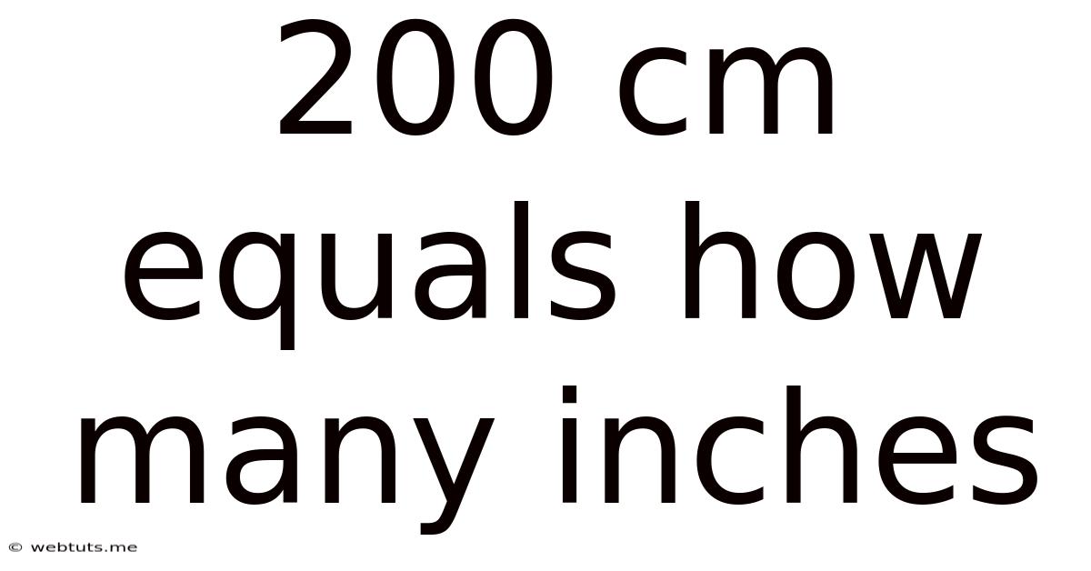 200 Cm Equals How Many Inches