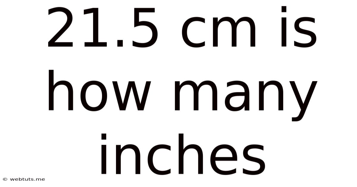 21.5 Cm Is How Many Inches