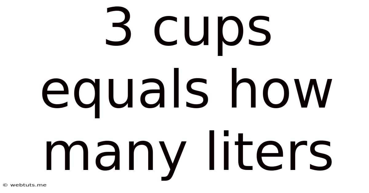 3 Cups Equals How Many Liters