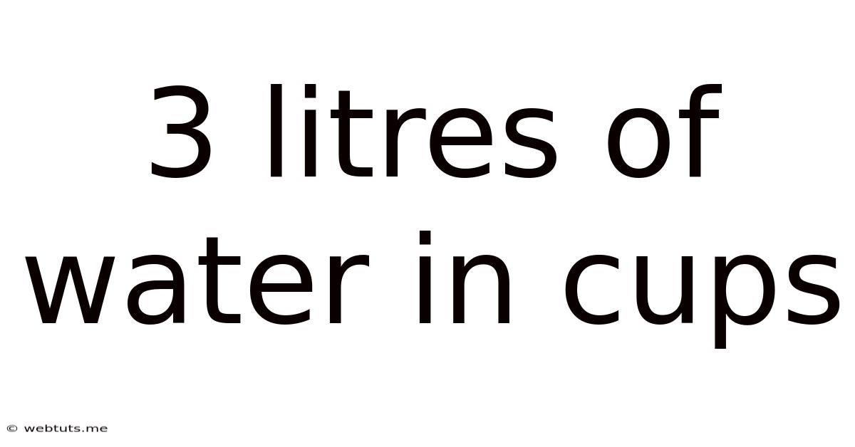 3 Litres Of Water In Cups