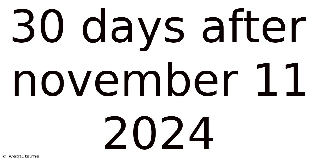 30 Days After November 11 2024