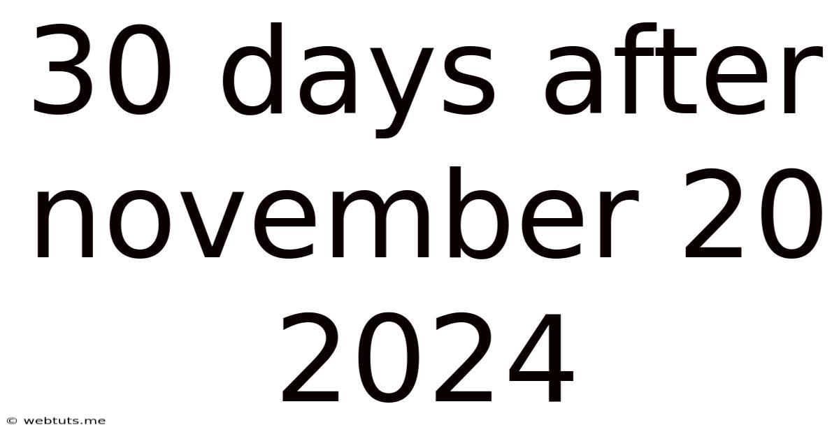 30 Days After November 20 2024