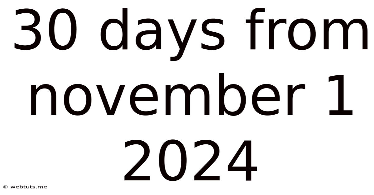 30 Days From November 1 2024