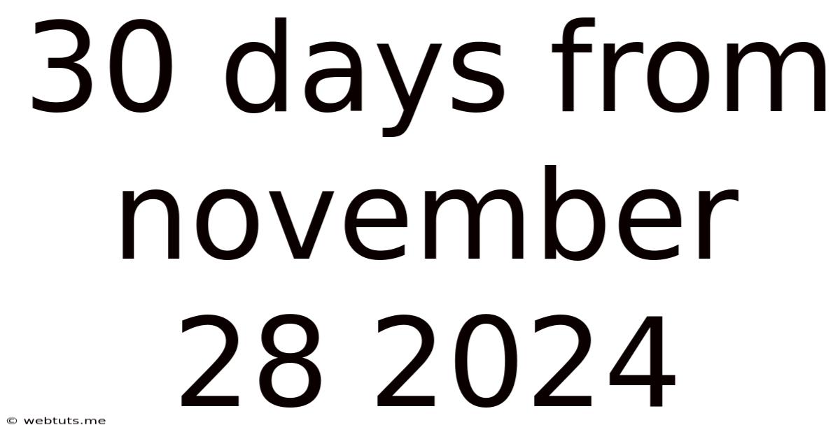 30 Days From November 28 2024