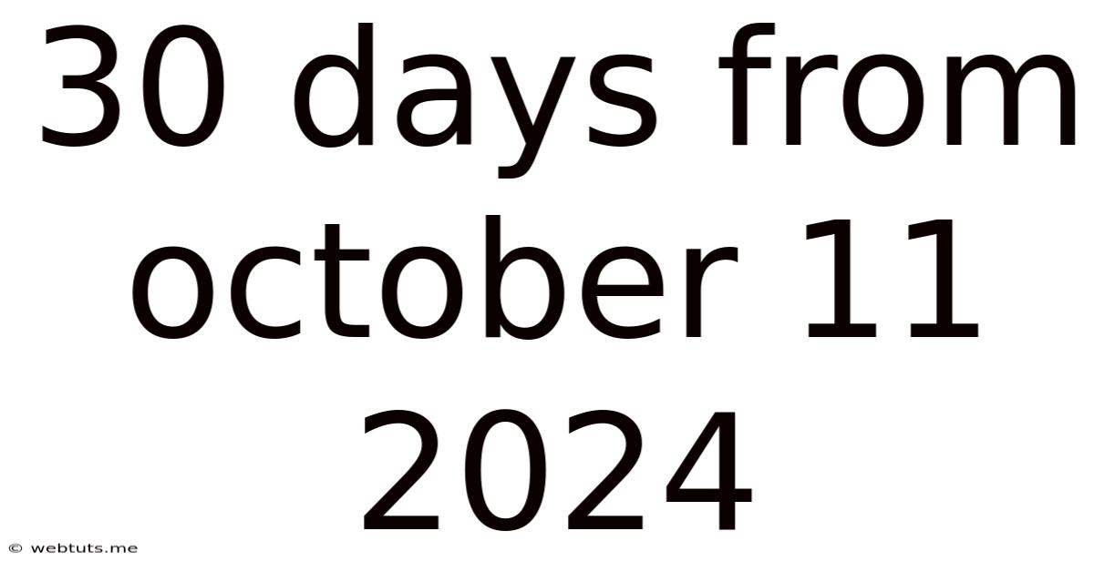 30 Days From October 11 2024