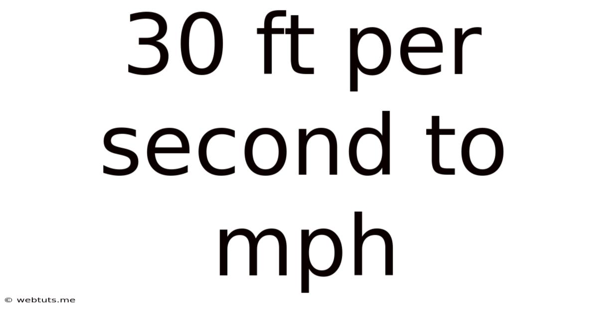 30 Ft Per Second To Mph