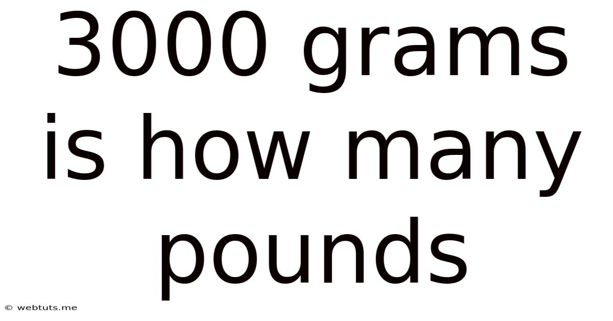 3000 Grams Is How Many Pounds