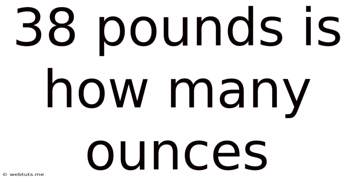 38 Pounds Is How Many Ounces