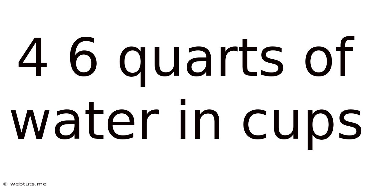4 6 Quarts Of Water In Cups