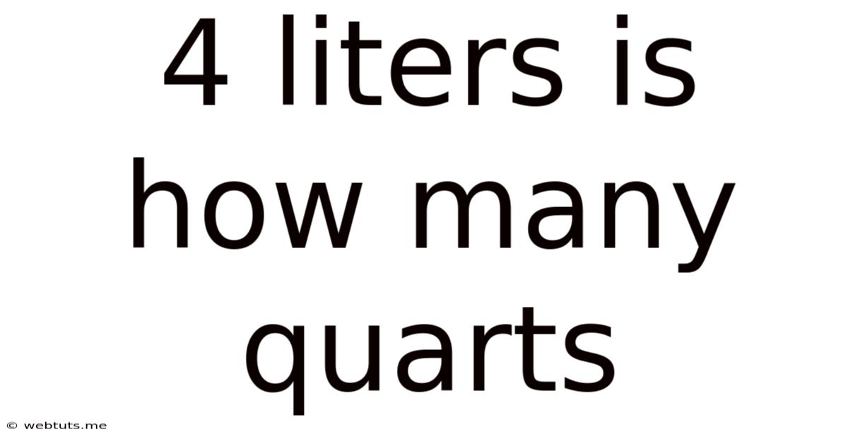 4 Liters Is How Many Quarts