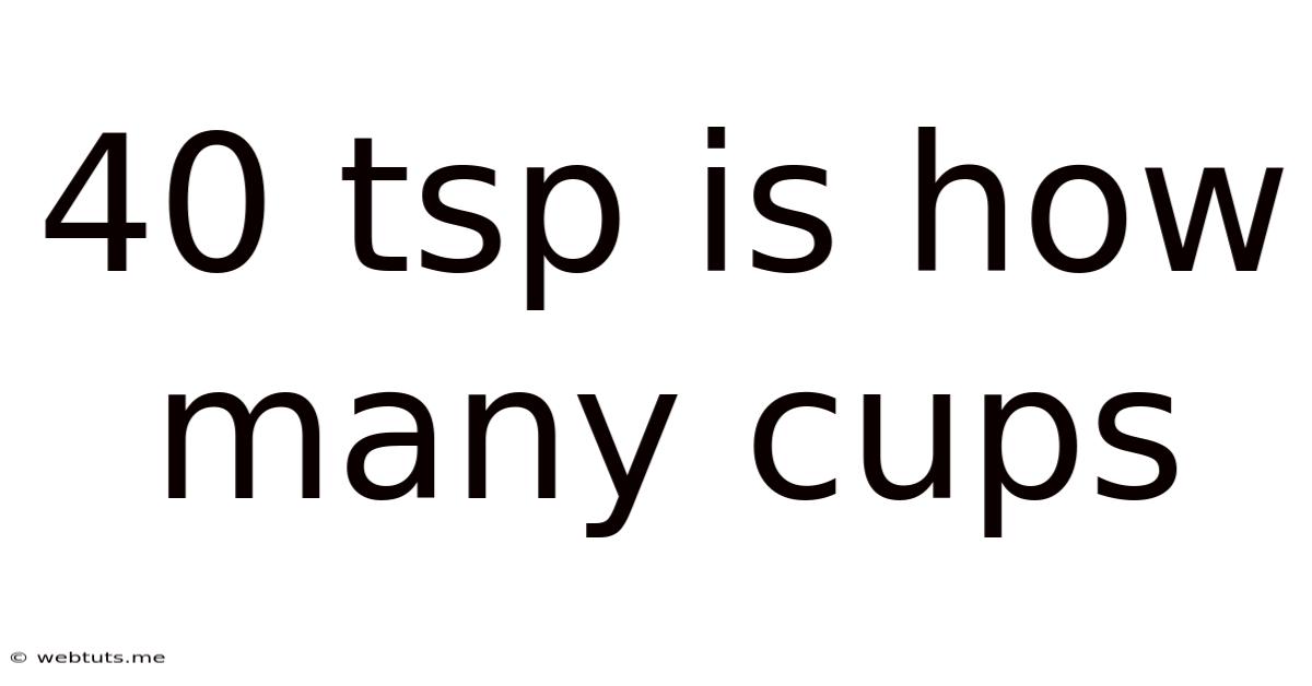 40 Tsp Is How Many Cups
