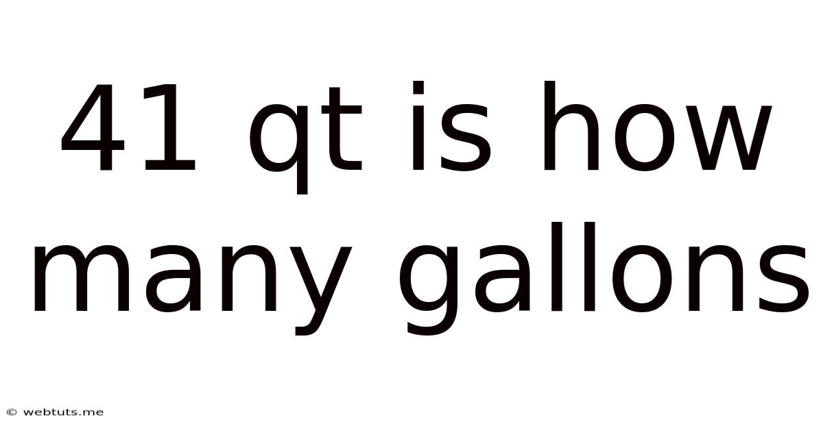 41 Qt Is How Many Gallons