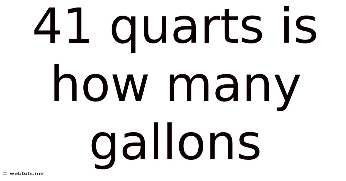 41 Quarts Is How Many Gallons