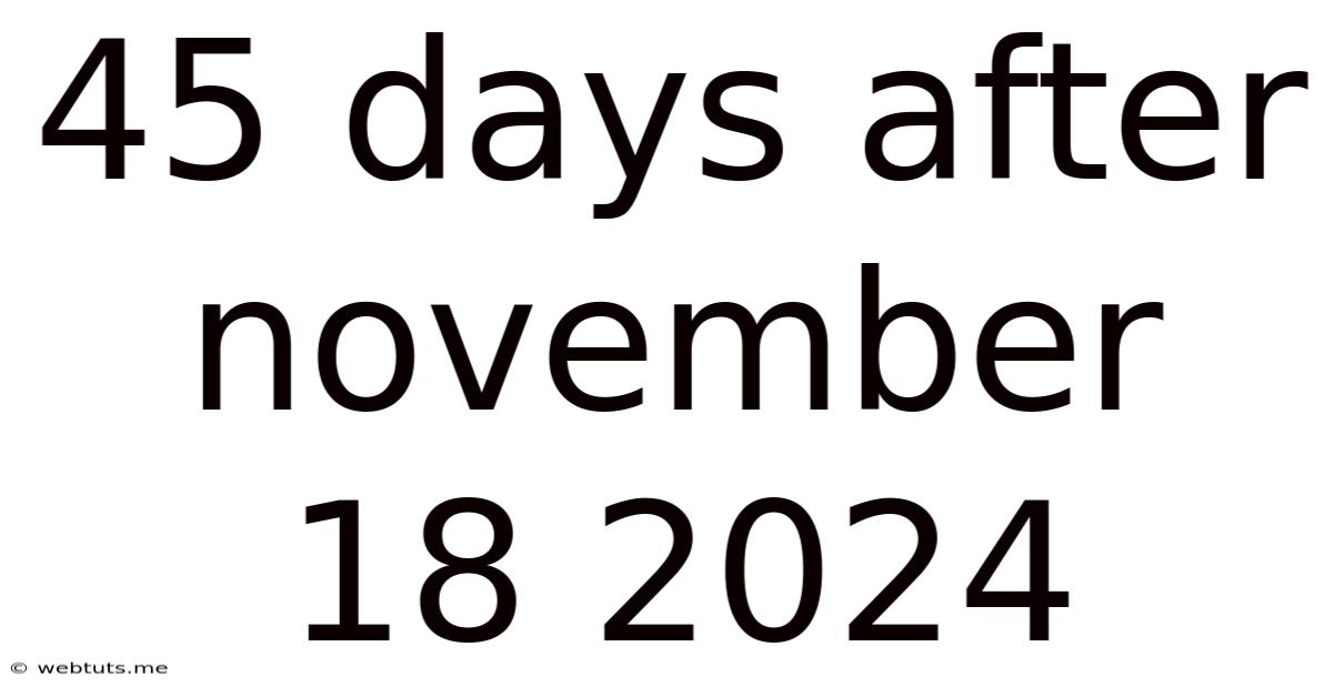 45 Days After November 18 2024