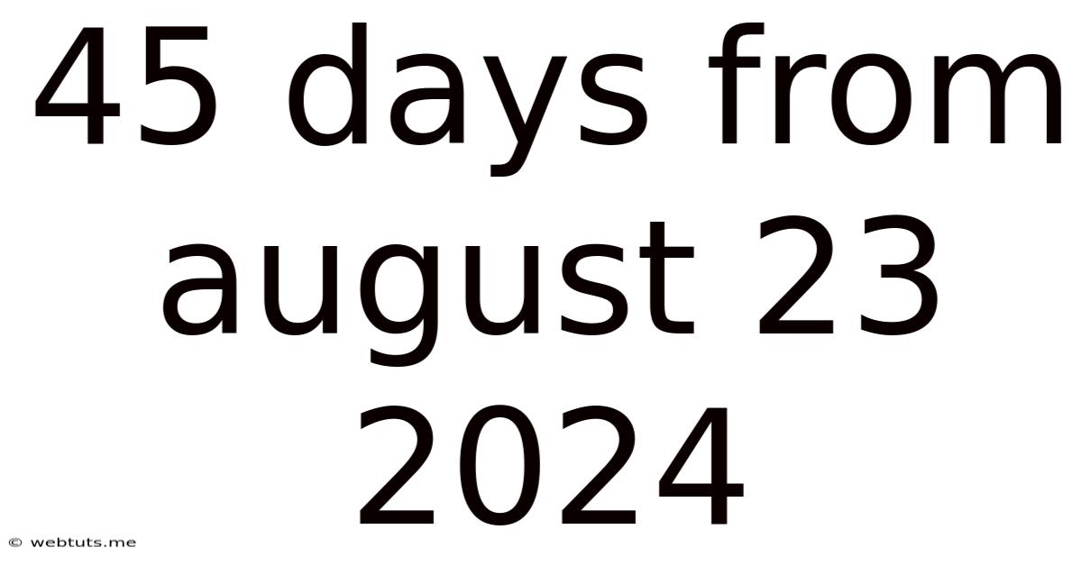 45 Days From August 23 2024