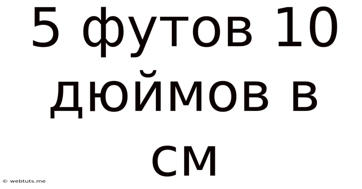 5 Футов 10 Дюймов В См