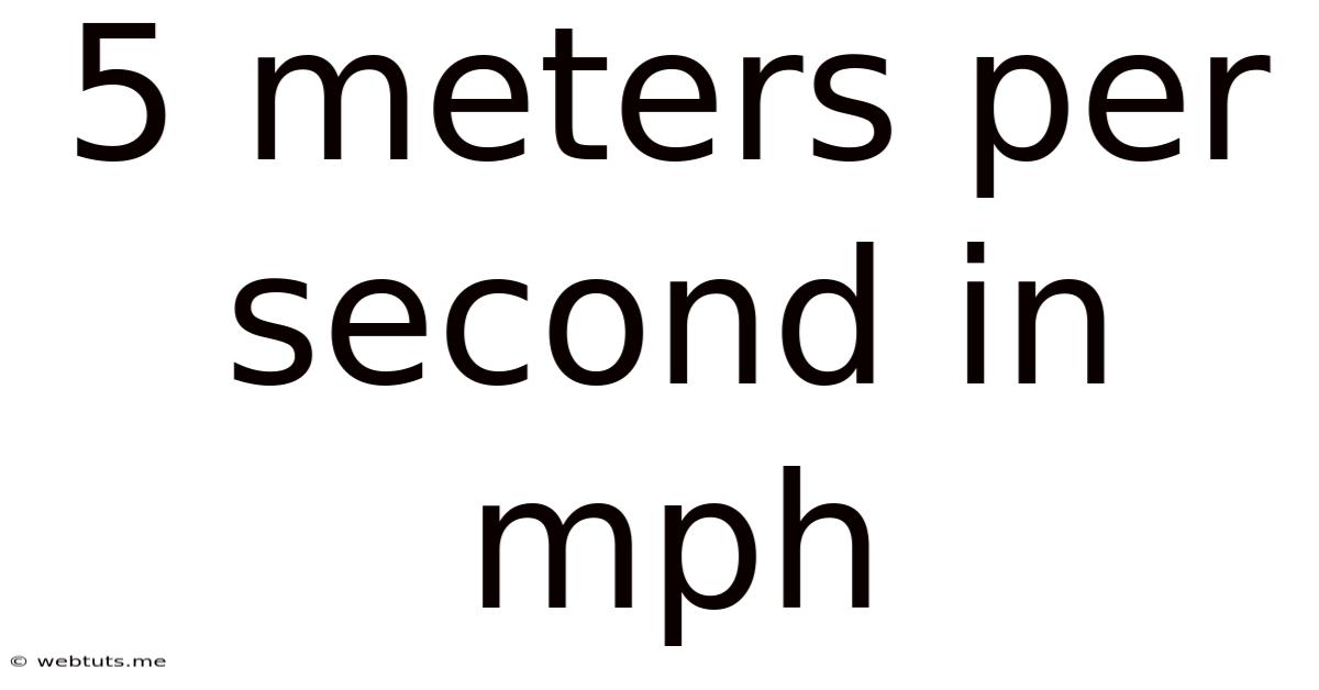 5 Meters Per Second In Mph