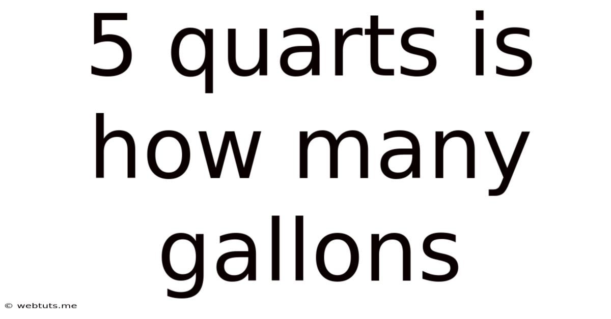 5 Quarts Is How Many Gallons