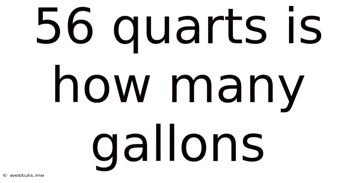 56 Quarts Is How Many Gallons