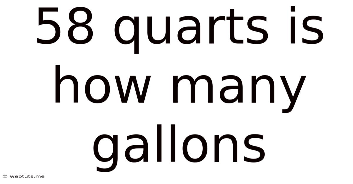 58 Quarts Is How Many Gallons