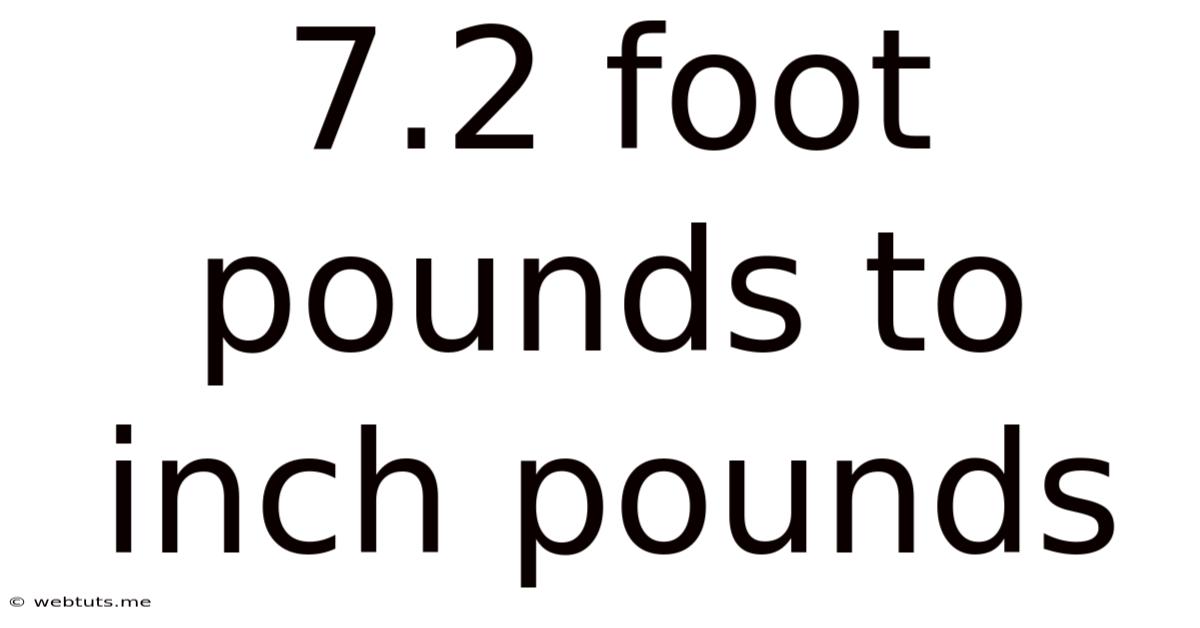7.2 Foot Pounds To Inch Pounds