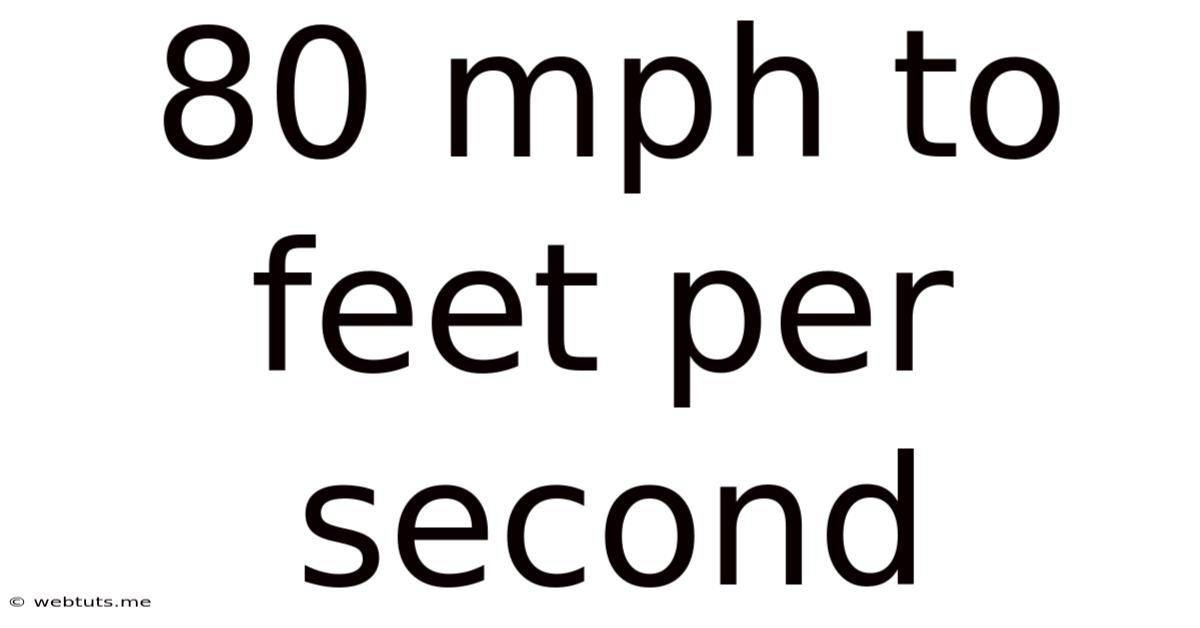80 Mph To Feet Per Second