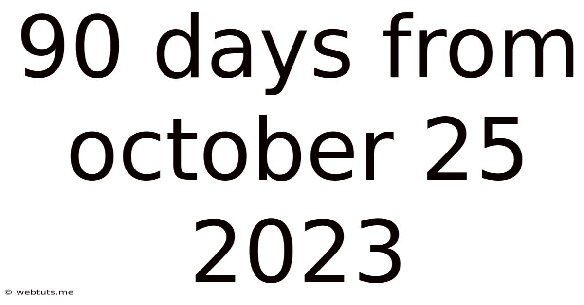 90 Days From October 25 2023