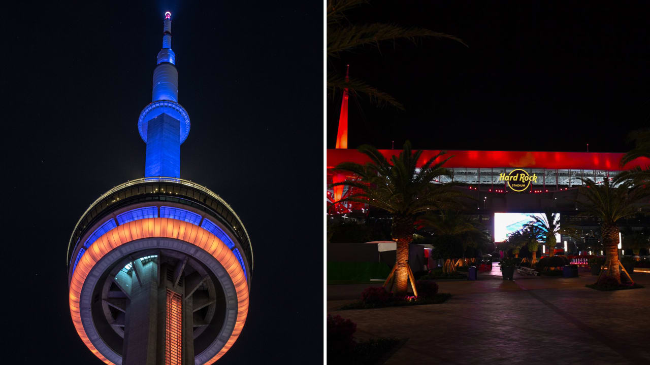 CN Tower, Hard Rock Stadium Light Up For Stanley Cup