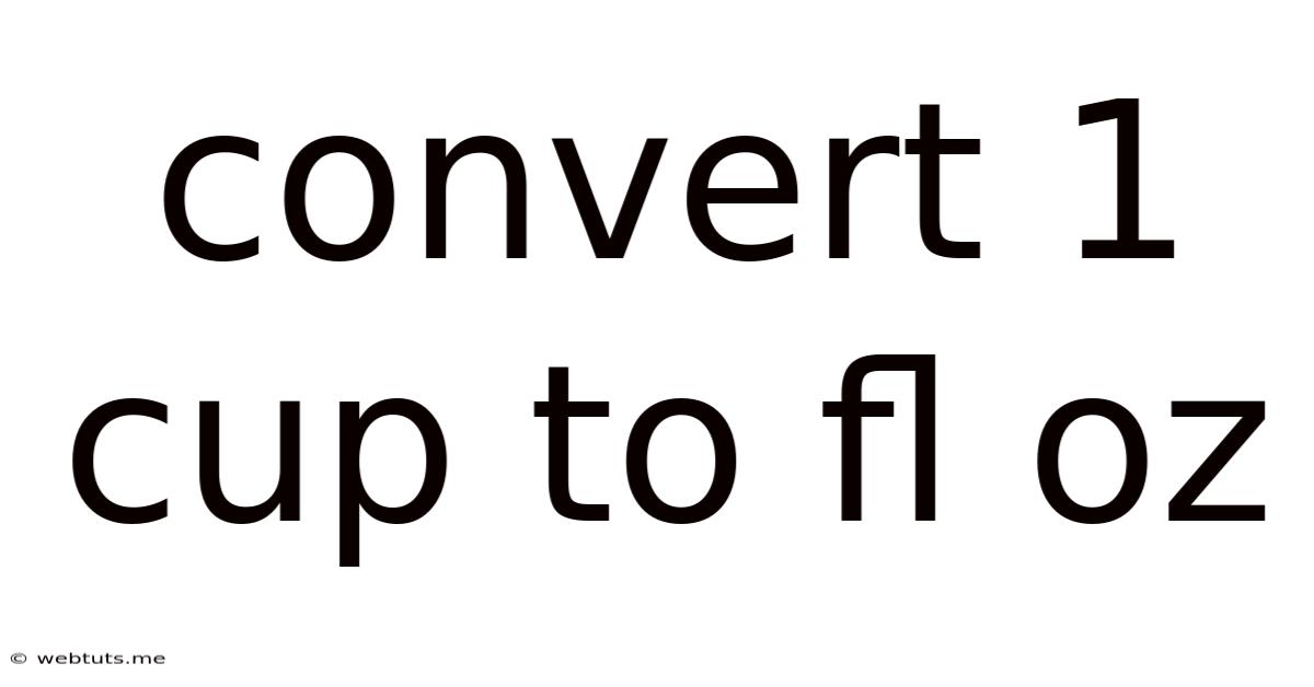 Convert 1 Cup To Fl Oz